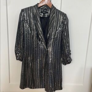 Black and Silver Striped Blazer